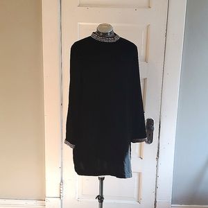 Black Velvet studded mini dress H&M size 14